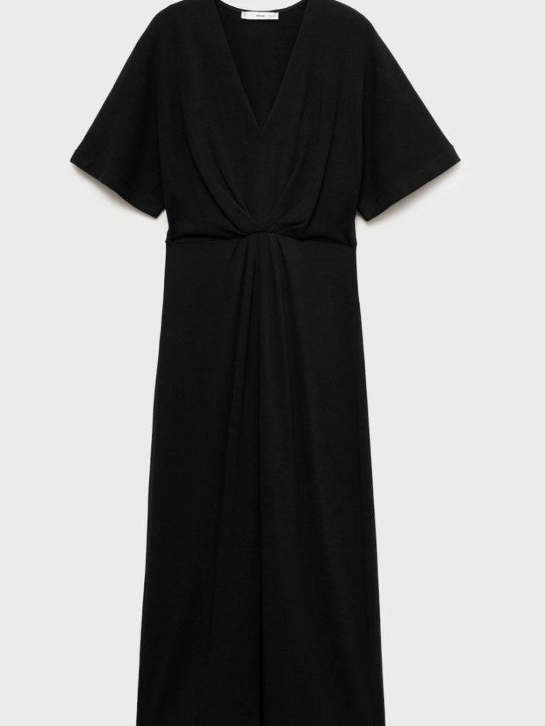 Short Sleeve Draped Dress